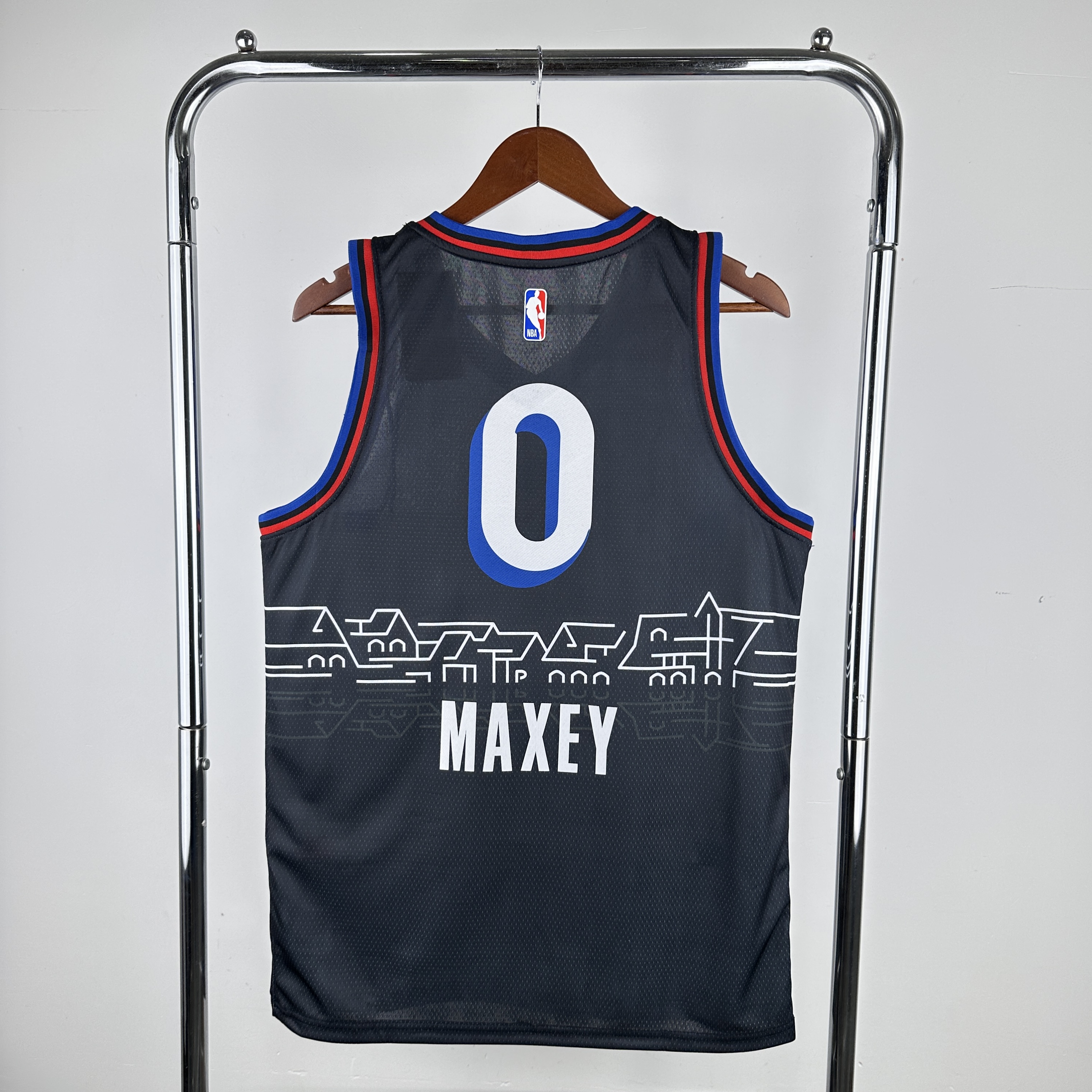 Men Philadelphia 76ers #0 Maxey Black Nike City Edition 2024 NBA Jersey